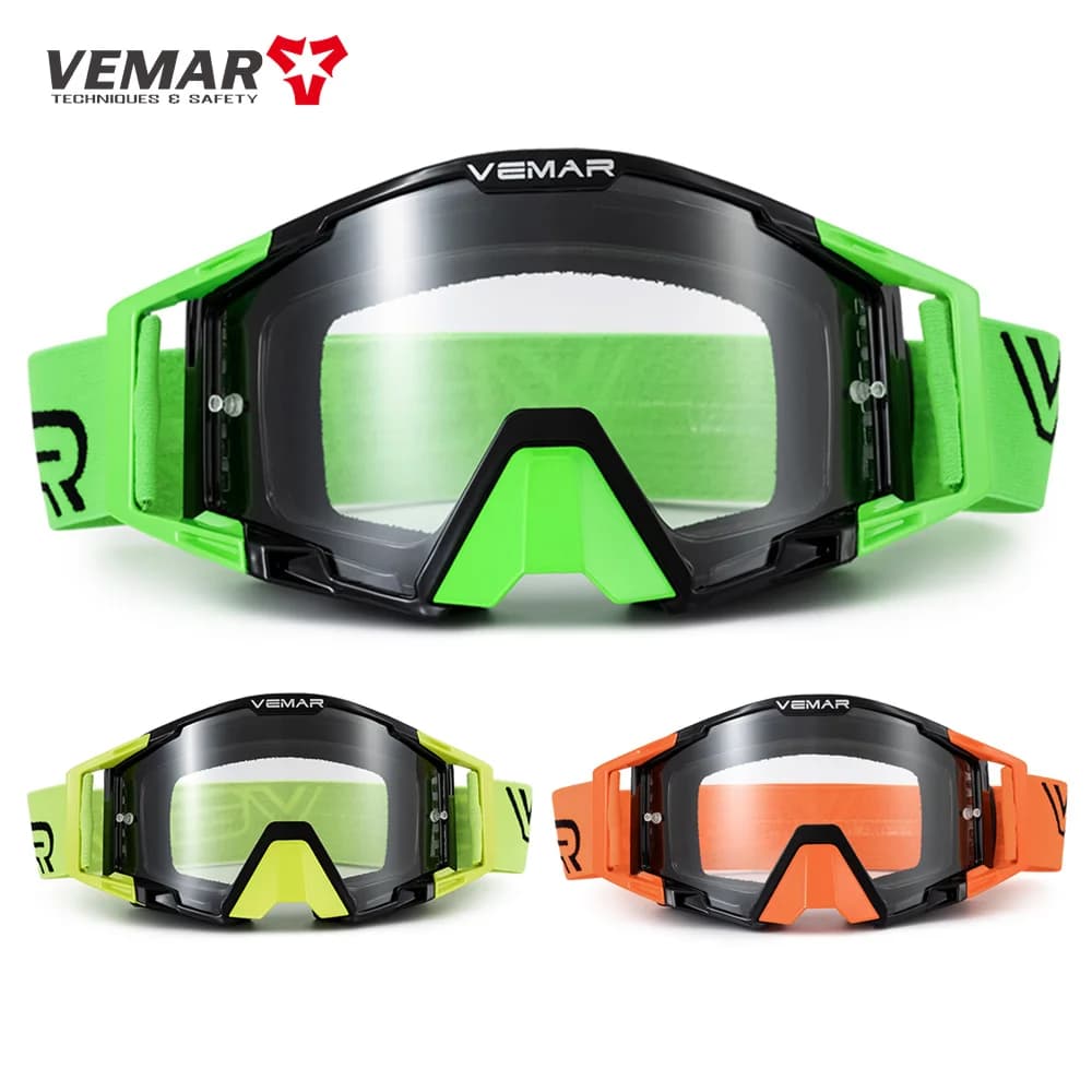 Occhiali da motocross VEMAR MX, occhiali per caschi fuoristrada, occhiali da sci, occhiali sportivi per moto, dirt bike, occhiali da corsa, occhiali con certificazione CE.