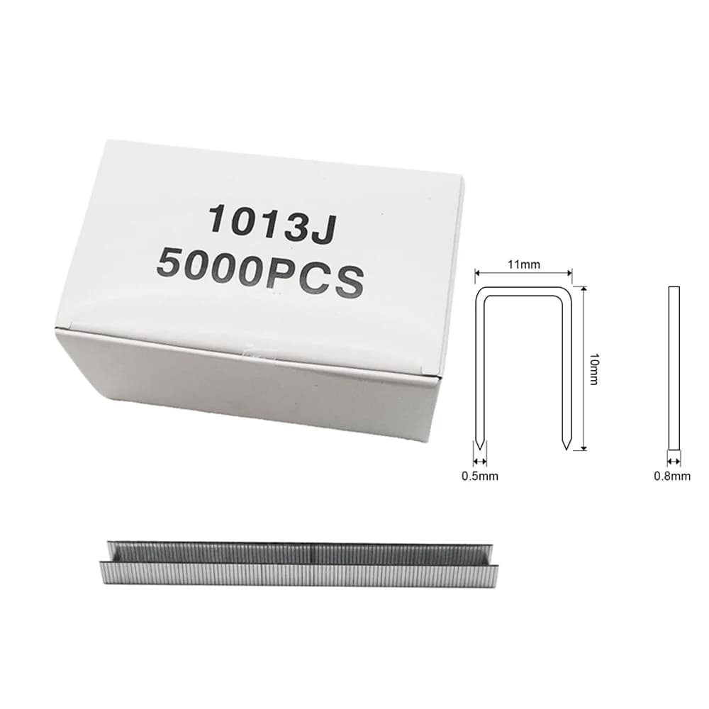 1000 pz 20Ga Cucitrice Ad Aria Pistola Ago Corona 11mm Lunghezza 13mm Telaio Graffette Carpenteria chiodi a forma di U per chiodatrice pneumatica