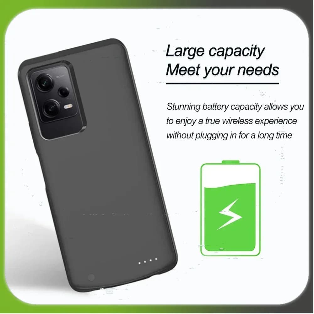 Nuove Custodie Batteria Esterne da 10000mAh per Xiaomi Redmi Note 12, 12 Pro, 12 Turbo - Power Bank Portatile per Redmi Note 1 (Modello 2026)