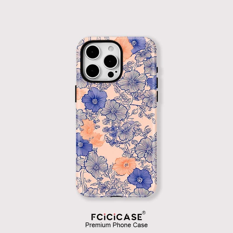 Fcicicase Luxury For Magsafe Phone Case For iPhone 16 Pro Max 15 Plus 14 13 12 11 Flower Wireless Charging Dual Layer Cover