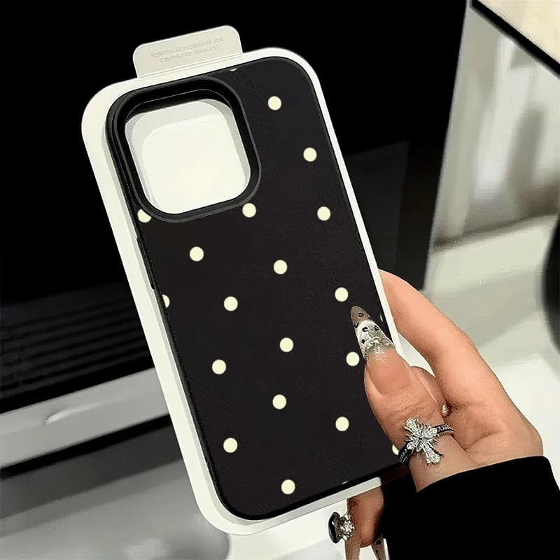 Custodia per telefono a pois bianchi a schermo intero per Xiaomi 15T Pro Custodie per Xiaomi 15 14 13 13T 14T Poco F7 X7 X6 X5 F5 M6 Pro 4G Cover