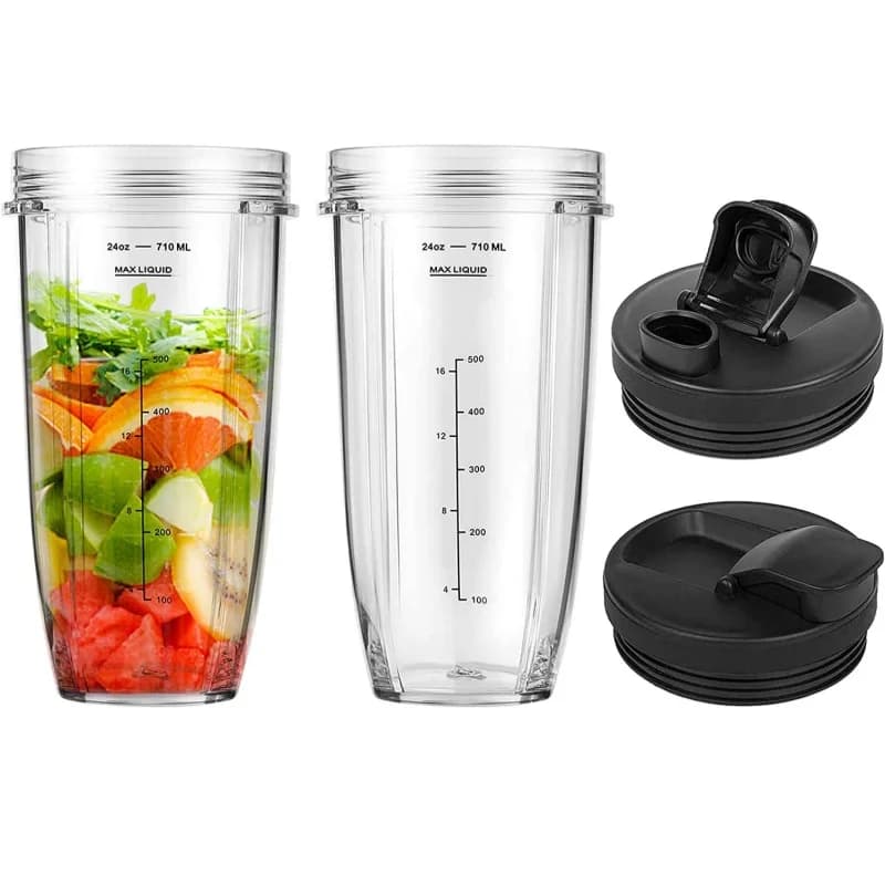 2pcs 24oz Blender Cups Replacement for Nutribullet Replacement Cup with Lids Juicer Blender Parts