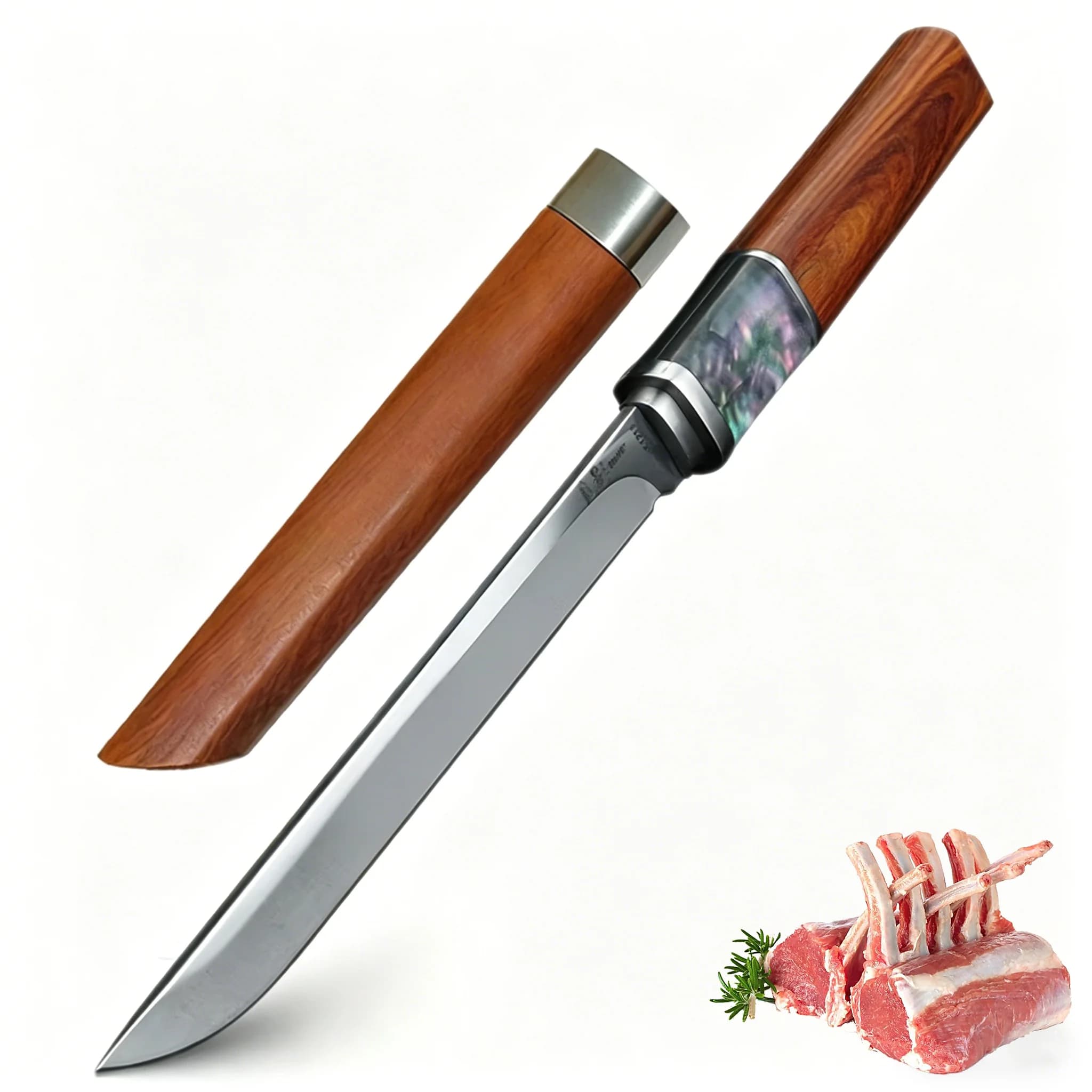 Coltello da cucina in stile giapponese con manico antiscivolo, coltello affilato in acciaio inossidabile adatto per tagliare carne e verdure in cucina