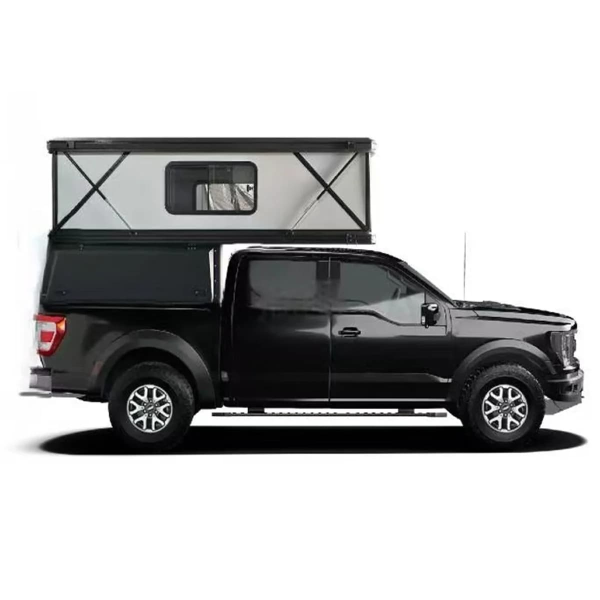 Tenda da Tetto Rigida per Campeggio all'Aperto, Camper Pop-Up in Alluminio con Stile di Rinforzo Dritto per Camion