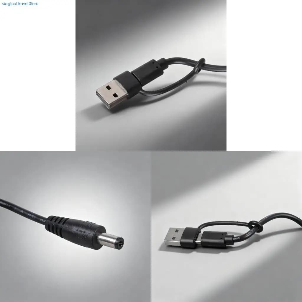 Cavo ricarica da USB tipo C a 5,5x2,1 mm 76HD QC3.0 con adattatore da 3,5x1,35 mm e 4,0x1,7 mm per gadget alimentazione