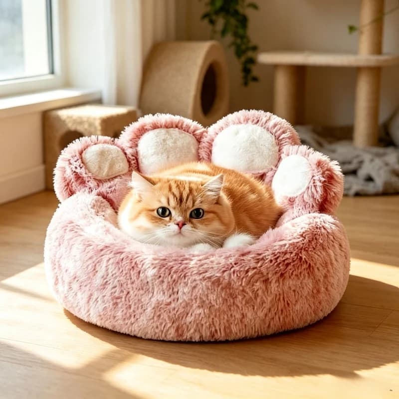 Cute Bear‑Paw Pet Sofa Bed Soft Fluffy Cozy Sleeping Cushion for Small Medium Large Dogs Cats