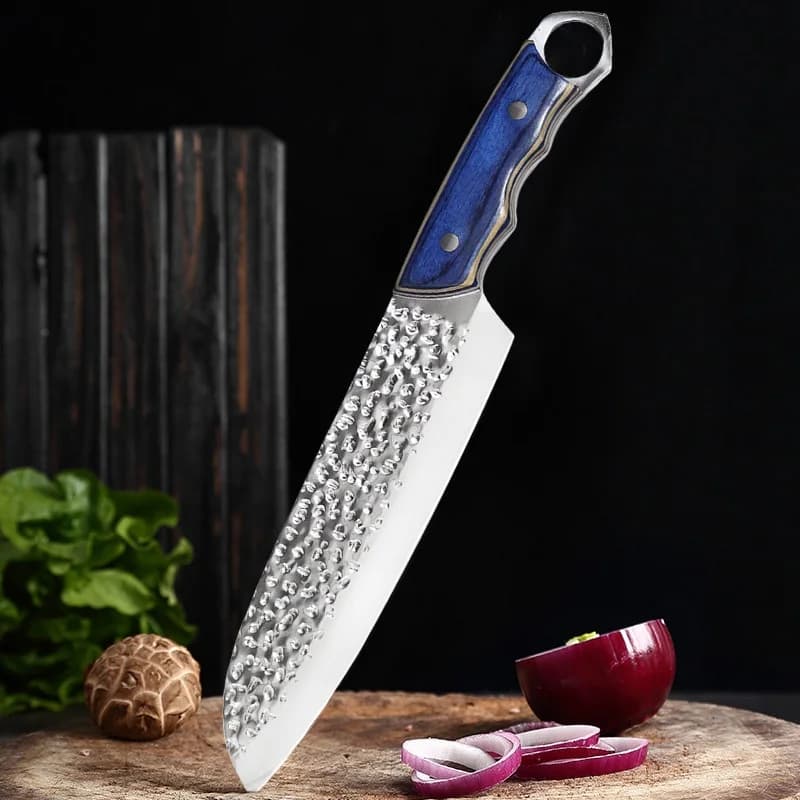Coltello da Cucina WXCOO in Acciaio Inossidabile, Professionale Forgiato a Mano, Coltello da Disosso, Santoku, da Pesca
