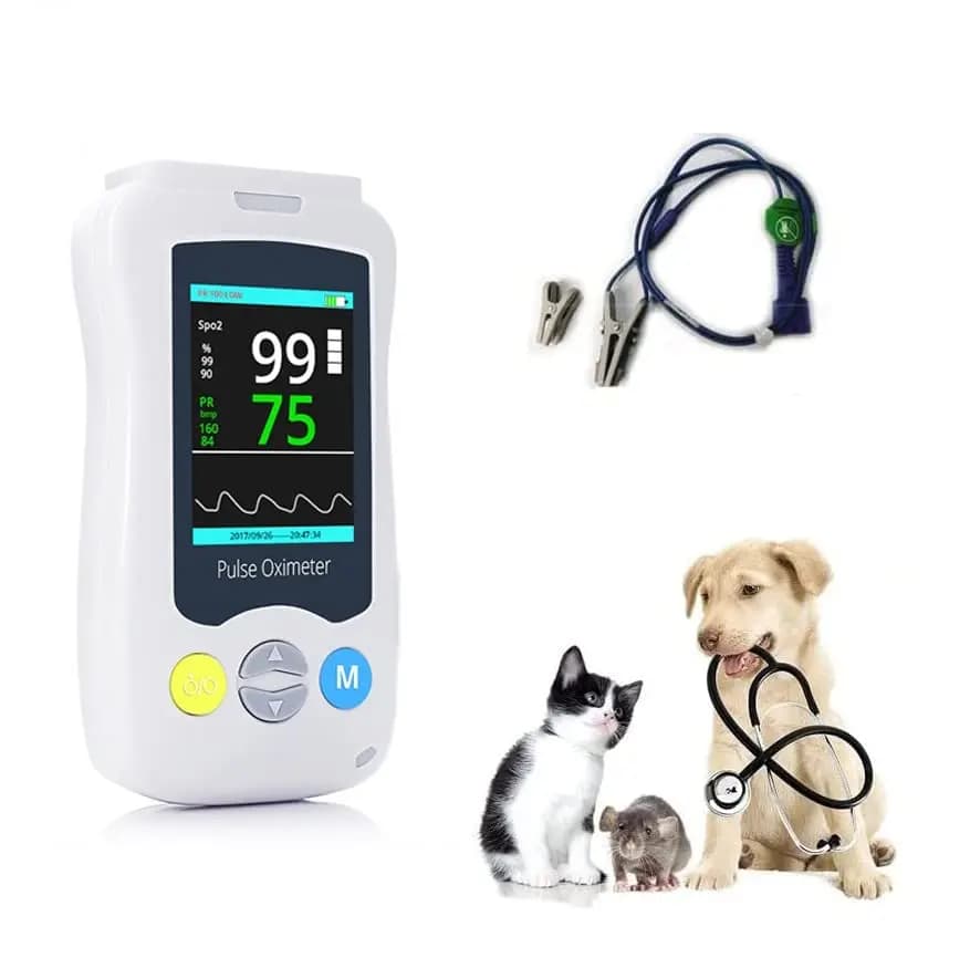 Veterinary Pulse Oximeter | Monitor SpO, Cardiaca Frequency and Domestic Animal Temperature