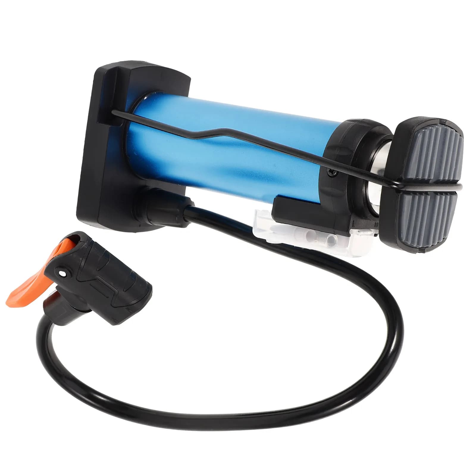 Bike Pump Portable Mini Floor Pump Blue Aluminum Alloy Barrel for Road Mountain Bike Vehicle Balloon Inflation