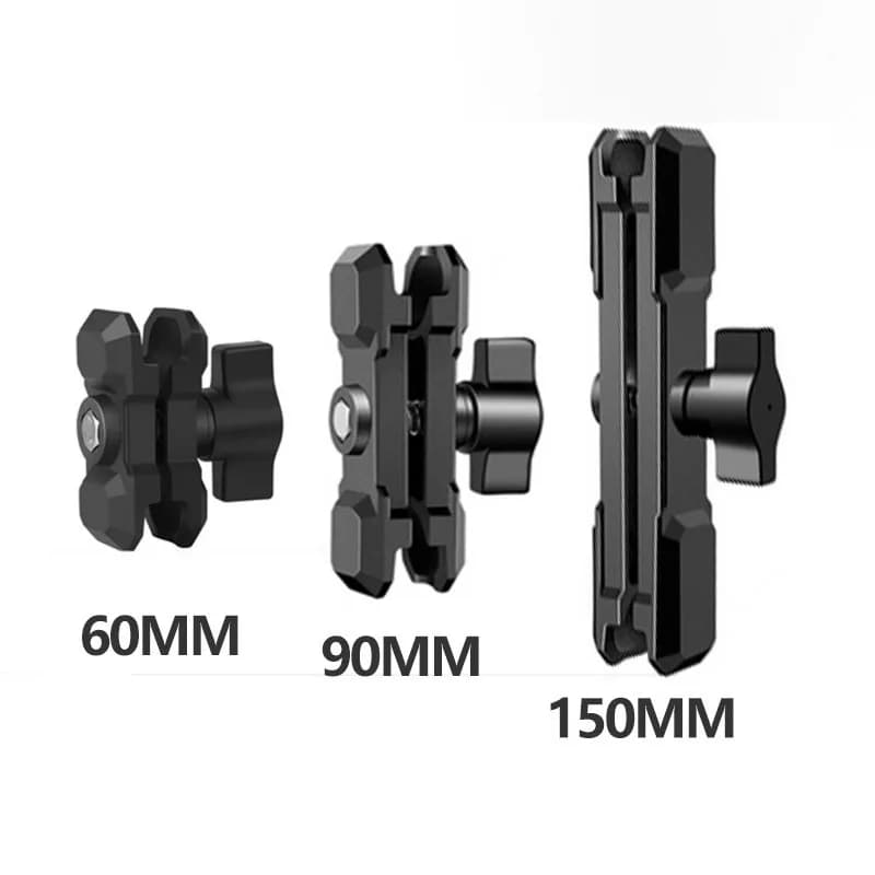 Braccio girevole composito a doppia presa da 6 cm/9 cm/15 cm Costruzione in alluminio con base a sfera da 25 mm / 1 pollice compatibile con supporti RAM