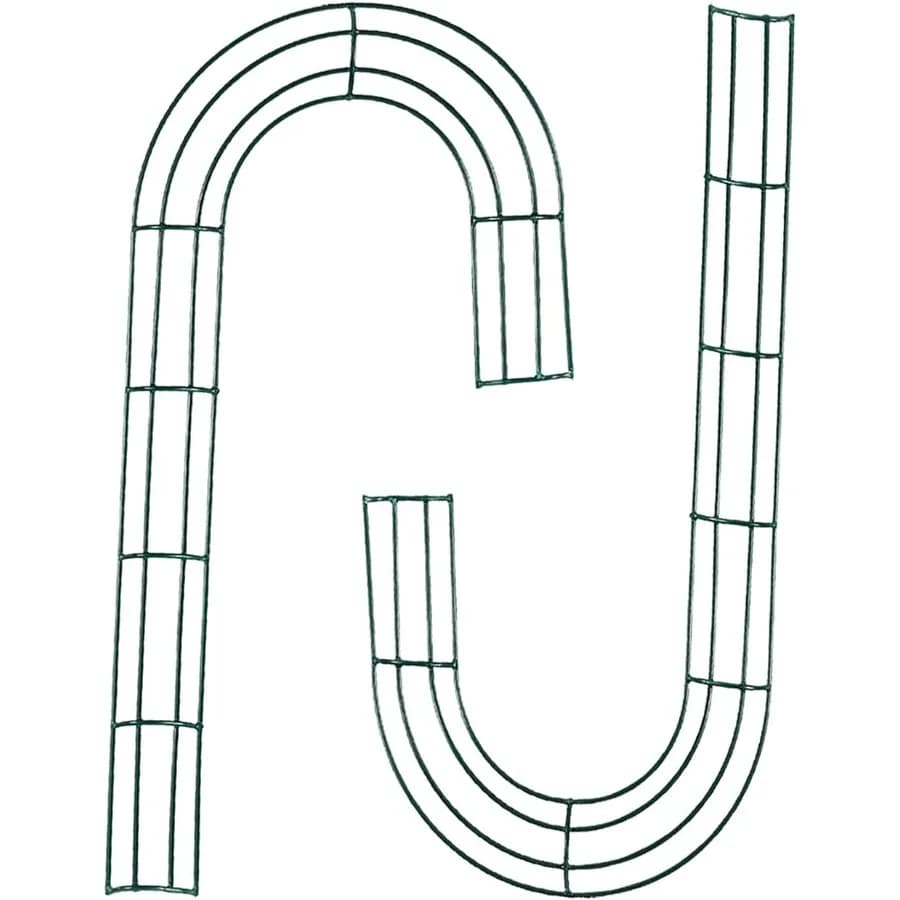 Cornice per ghirlanda di filo a forma di bastoncino di zucchero Cornici per ghirlande di fiori floreali in metallo Forma di lettera J che realizza anelli per la parte di Natale Capodanno fai da te