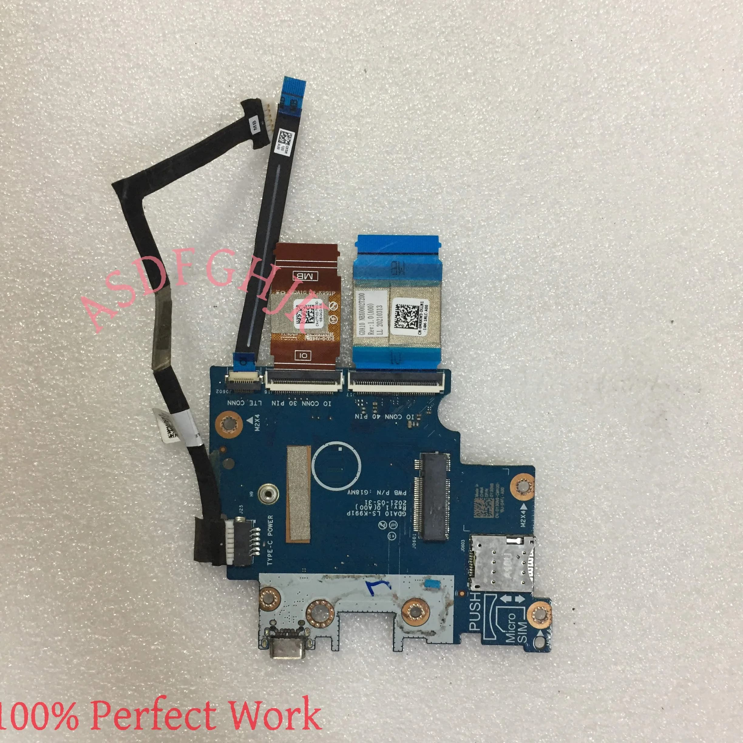 Per Dell Chromebook 3100 scheda porta USB Type-C Y3GN9 GDA10 LS-K991P test Ok