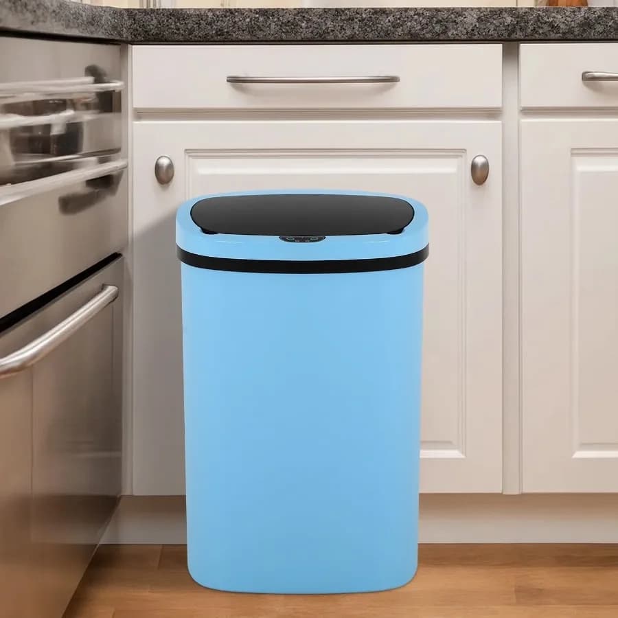 13 Gallon Tall Kitchen Garbage Can Touch-Free Motion Sensor High-Capacity Kitchen Trash Can Waterproof Office Trash Can Bathroo