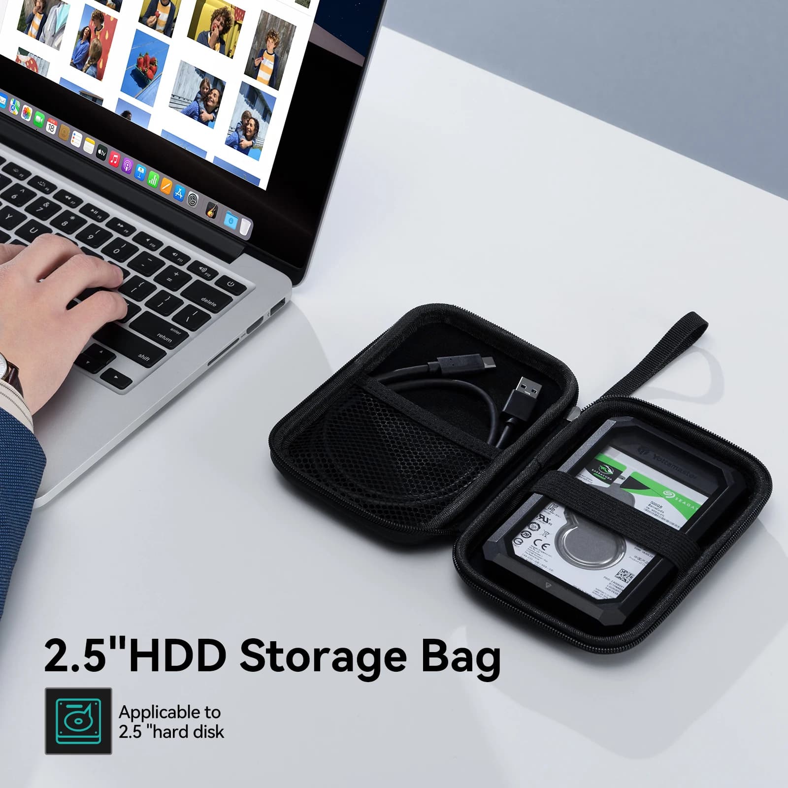 Custodia Yottamaster per disco rigido da 2,5 pollici, box portatile per HDD/SSD esterno, custodia per power bank, borsa da viaggio