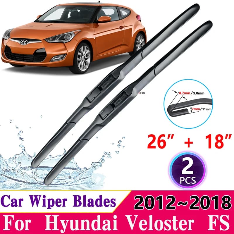 Per Hyundai Veloster Accessori 2012 ~ 2018 FS Tergicristalli anteriori per auto Spazzole a lama Pulizia Tergicristalli Tergicristalli Accessori auto