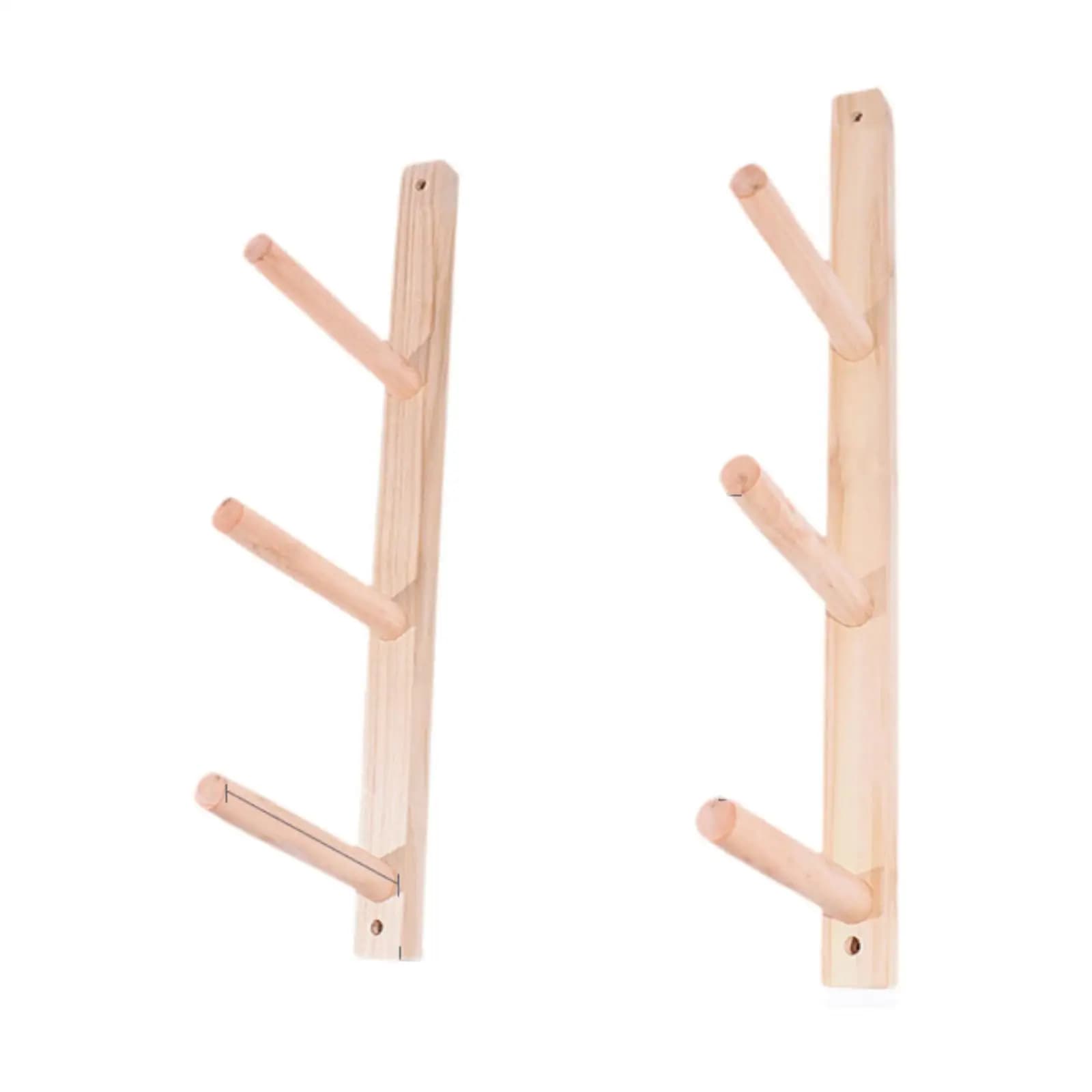 2x Wooden Yoga Mat Holders Wall Hooks Light Training Equipment Weight Support for Yoga Mat Organizer for Foam Roller