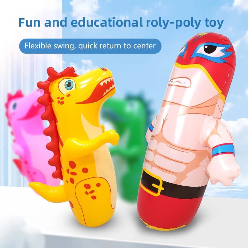 Inflatable Sports Toys Simulating Dinosaur Glasses Boxing Training Prop Outdoor Boxing Bag Interactive Toy Parent-son
