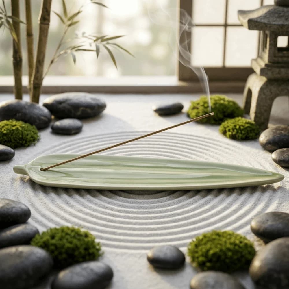 Boat Shape Zongzi Leaf Incense Holder Ceramic Long Incense Stick Burner Zen Style Sturdy Aromatherapy Ornament Meditation Space