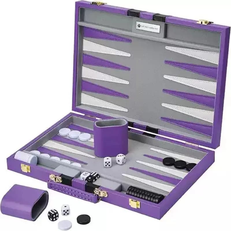 Wholesale High Quality Travel Size Leather Backgammon Board Game Set Made in China