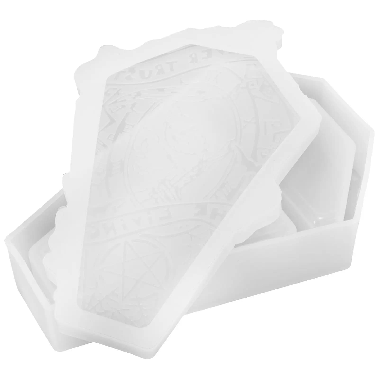 Stampo in silicone a forma di bara per resina epossidica, creazione fai da te di gioielli, portachiavi, decorazioni per casa e ufficio, stampo creativo per Halloween