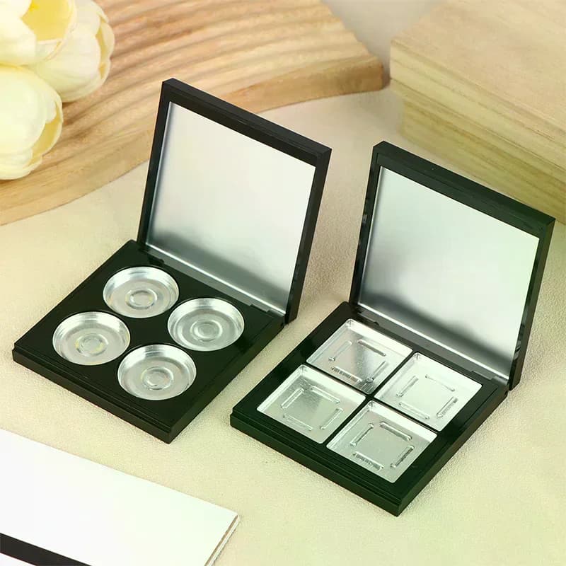 4 Grids Empty Magnetic Cosmetics Palette Holder Box Professional Lip Gloss Case With Mirror Powder Blusher Box For Eyeshadow