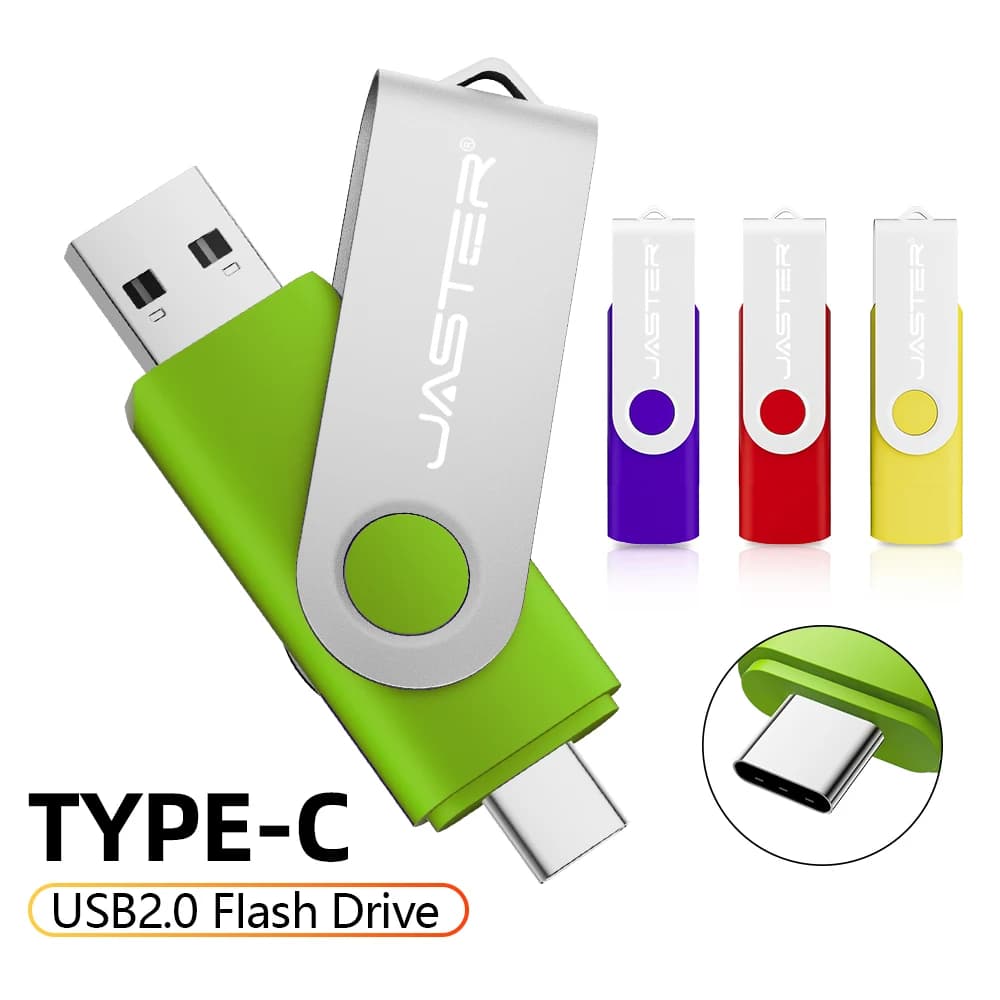 USB-C Pen Drive TYPE-C Chiavetta USB 128 GB 64 GB Viola Argento Memory Stick Portachiavi gratuito Pendrive 32 GB Cle USB Stick di archiviazione