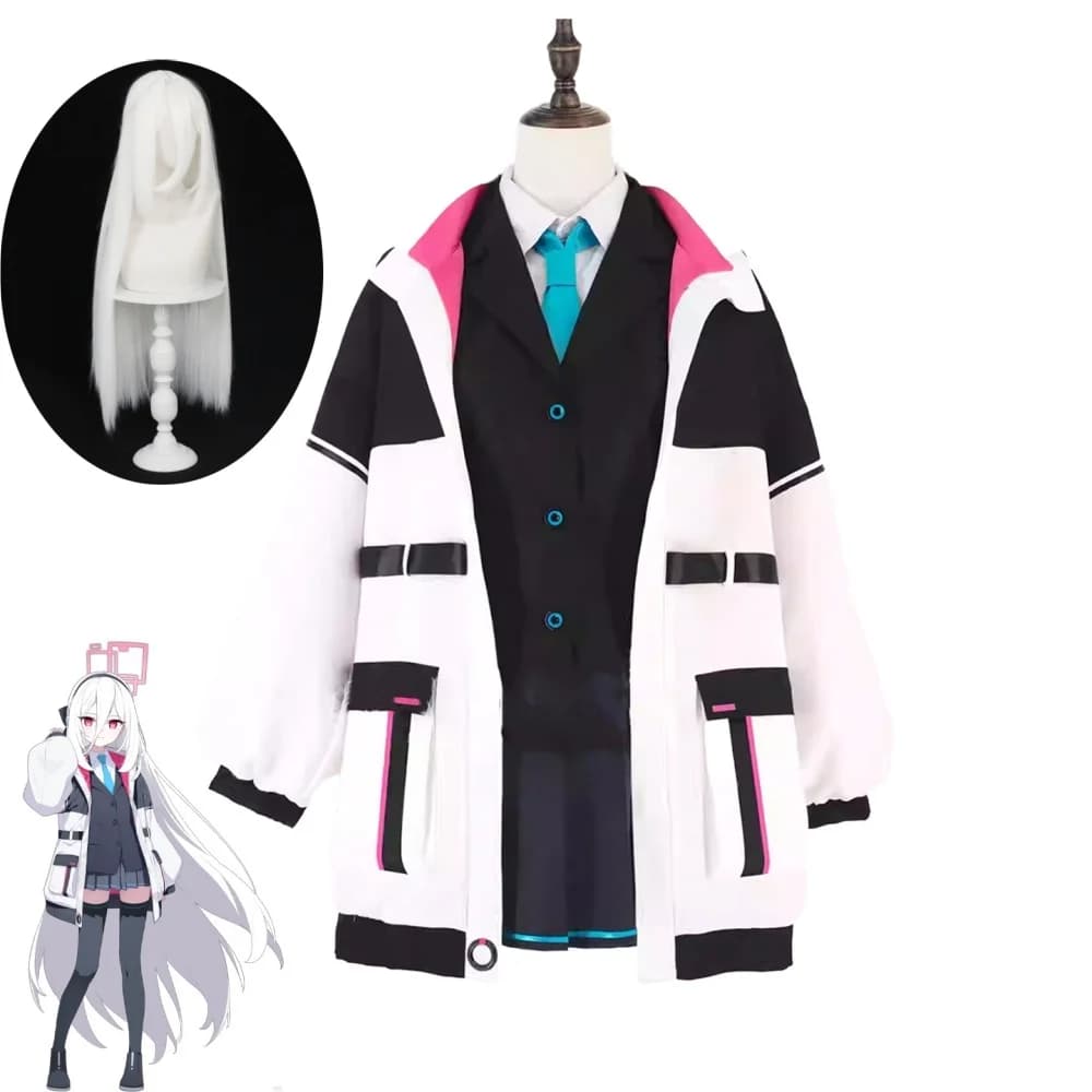 Blue Archive Kei Cosplay Costume Kei Jackets Top Skirt Synthetic Wig Outfit Party Carnival Costume