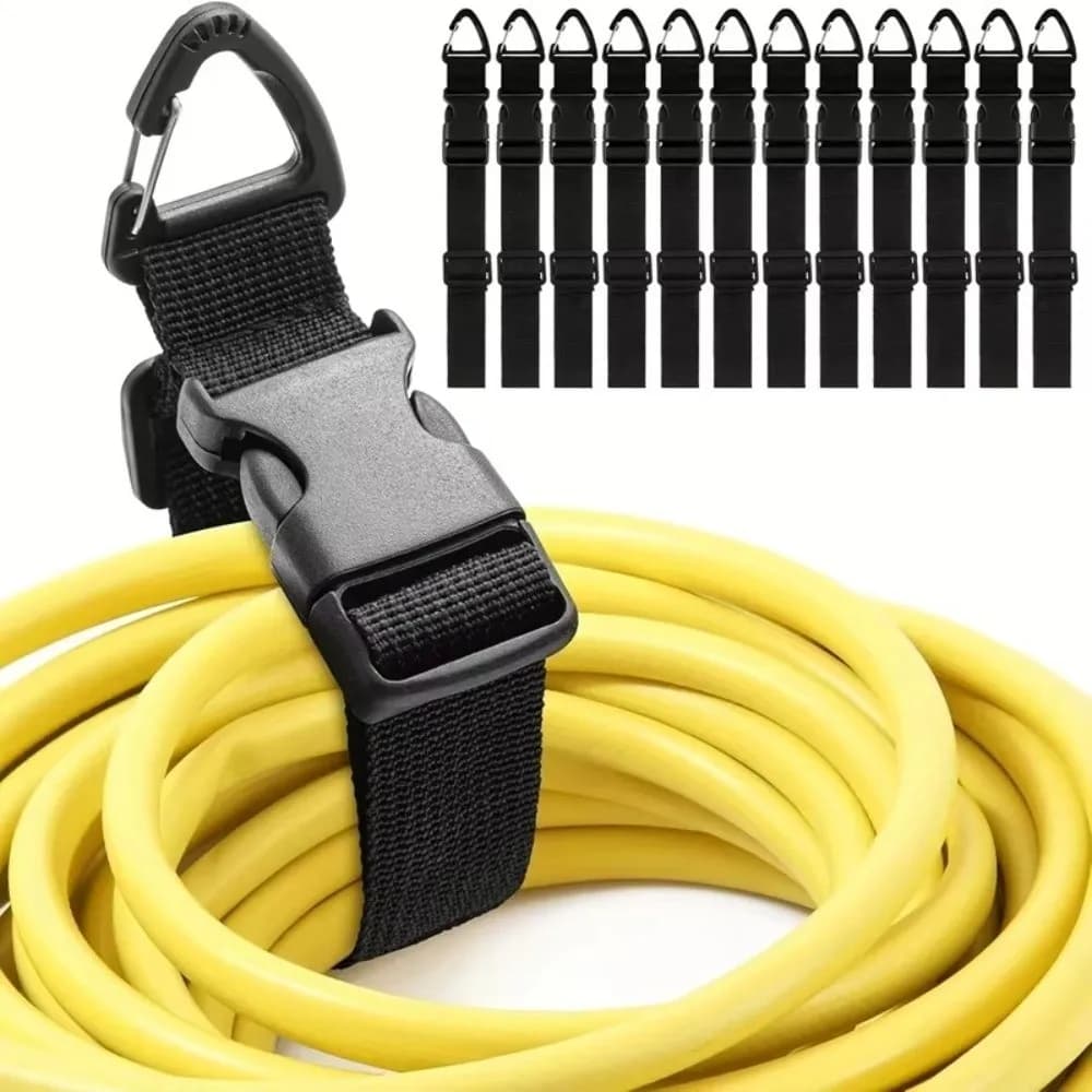 Organizzatore per Cavi di Prolunga da 45 cm, Cinghia Regolabile per Gestione Cavi, Resistente, in Nylon con Fibbia a 3 Assi