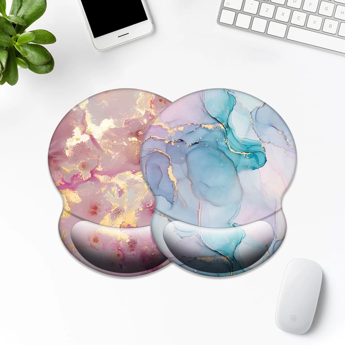 1pc Color Gilt Marble Design tappetino per Mouse da polso ergonomico morbido antiscivolo supporto per poggiapolsi tappetino per Mouse per Computer per PC da ufficio