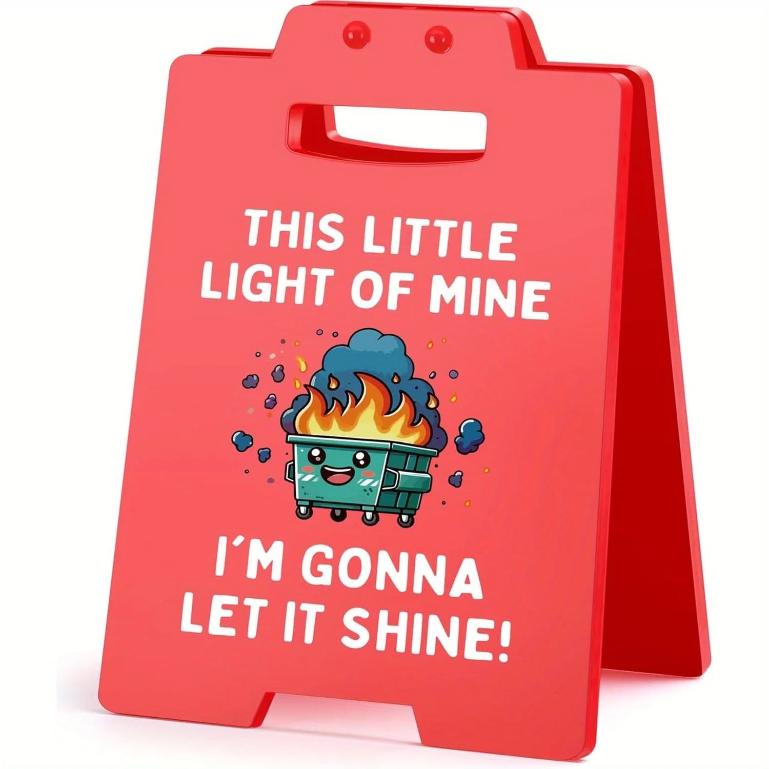 Dumpster Fire Desk - Funny office furniture for all cubic red accessories with this small light... slogan and label of adversity - grea