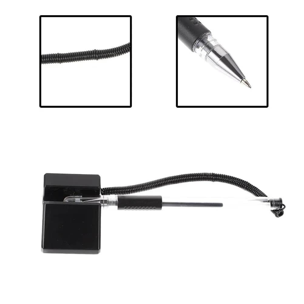 4Pcs Counter Desktop Gel Ink Pens Secure Pen Holder Anti-Theft Office Hotel Bank Reception Use Pen with Chain Counter Pens
