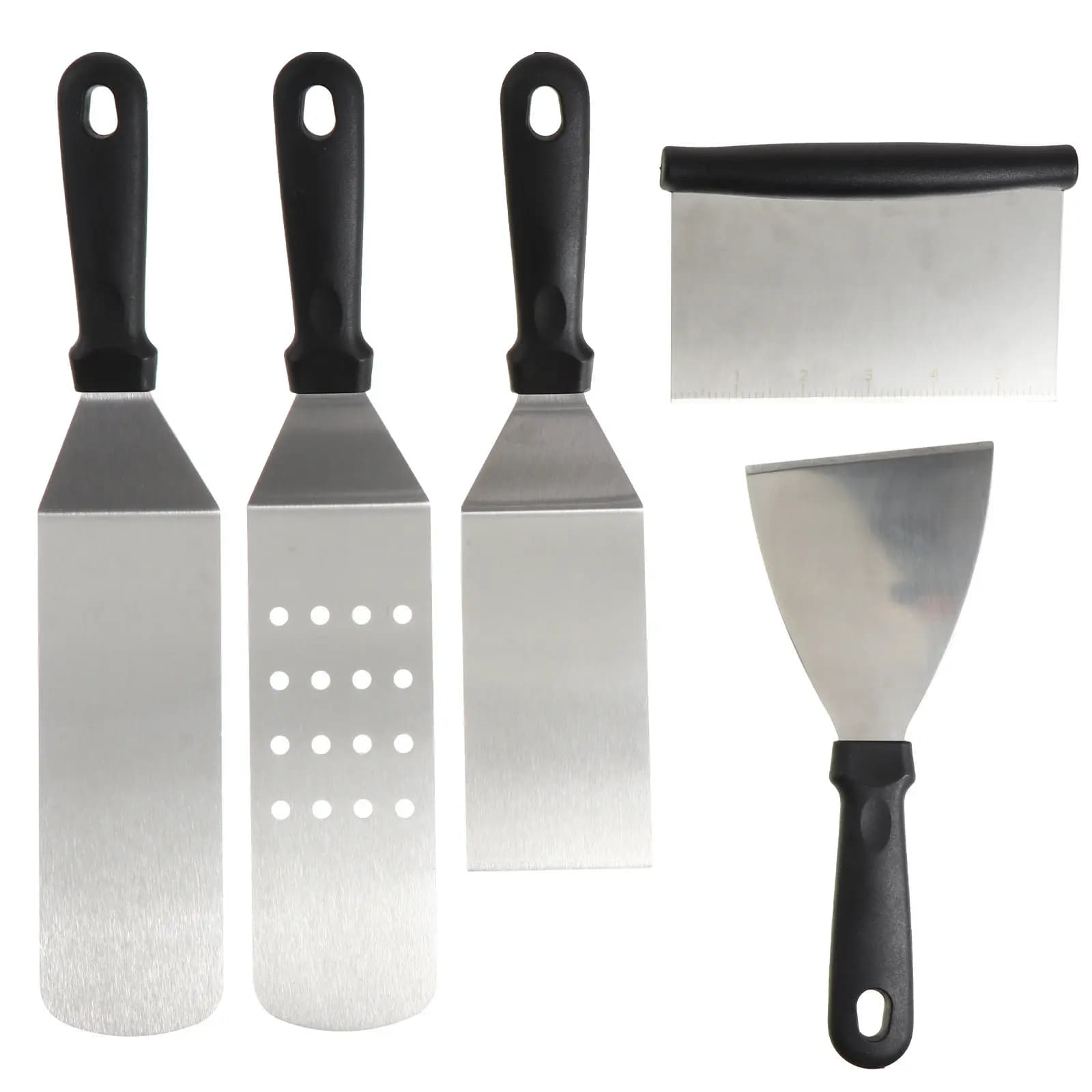 Set di 5 Pale per Pizza Resistenti con Lama in Acciaio Inox e Impugnatura in Plastica Comoda per Forno, Cottura, Trasferimento e Servizio di Torte