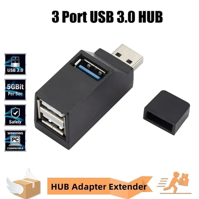 Extender USB 3.0 Splitter per auto Multi porta USB 2.0 Laptop Office Lettura multifunzione Adattatore di ricarica disco USB da uno a tre