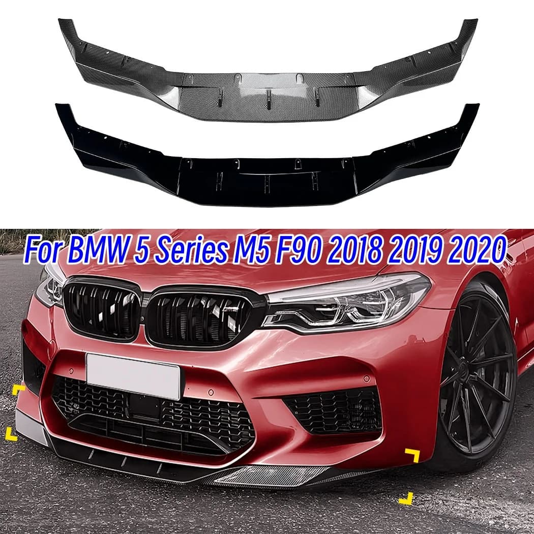 For BMW 5 Series M5 F90 2018 2019 2020 Pre-Facelift Car Front Bumper Splitter Lip Diffuser Spoiler Guard Body Kits Tuning