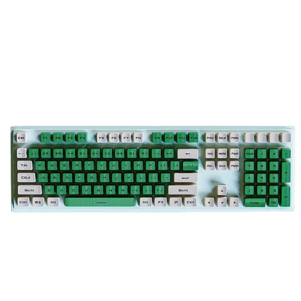 Cheese green and white matching ABS two-color keycaps minimalist PBT material full set of mechanical keyboard keycaps