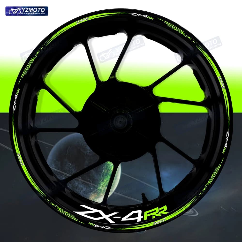 For ZX-4RR ZX4RR ZX 4RR Motorcycle 17 Inch Front And Rear Wheel Sticker Hub Decal Reflective Waterproof Decorative Rim Stickers