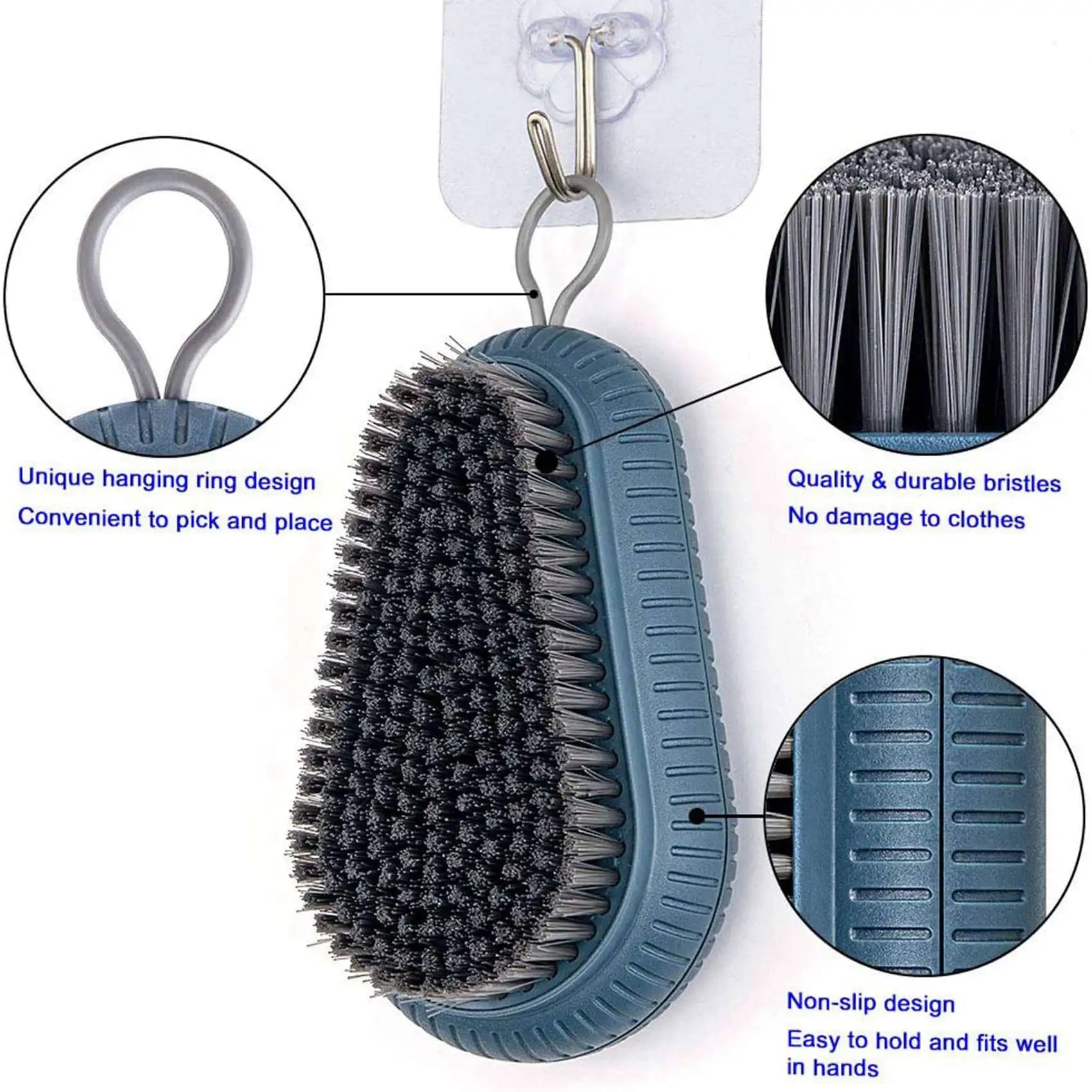 Spazzola per la pulizia TFORU-2X, spazzola resistente e morbida per lavare vestiti e scarpe, spazzole per la pulizia domestica con design antiscivolo