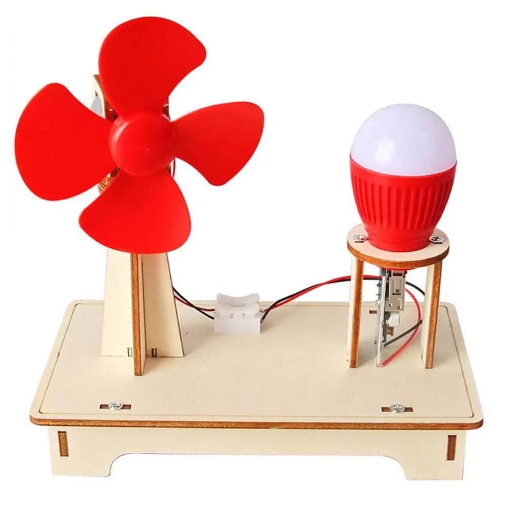 1 set regalo giocattoli di scienza fisica puzzle assemblati fai da te 3D kit didattico azionato dal vento mini modello in legno per bambini