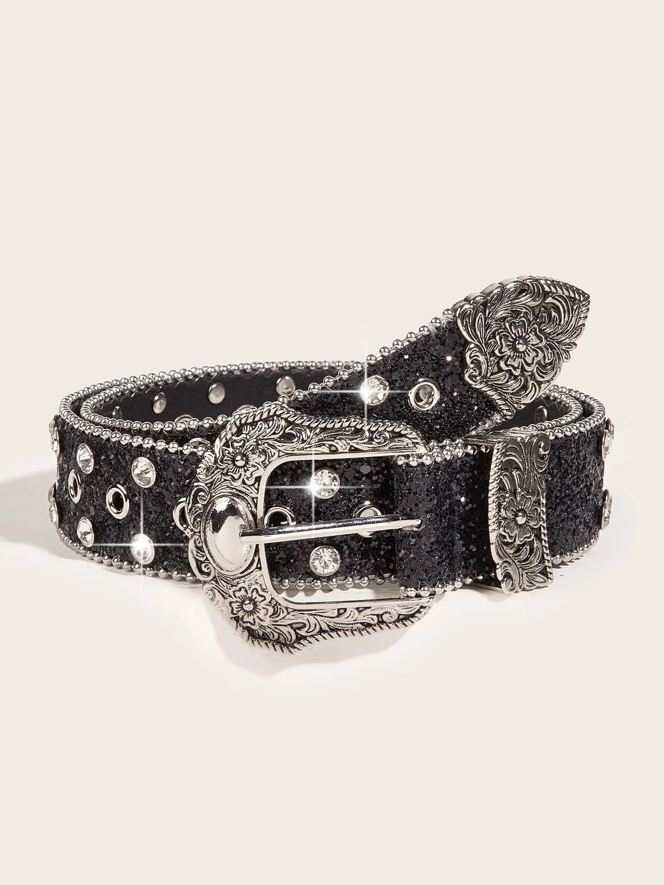 1 cintura da donna con strass in stile western, stile Y2K, adatta per tutti i giorni, feste e raduni estivi, scuola, autunno, Halloween