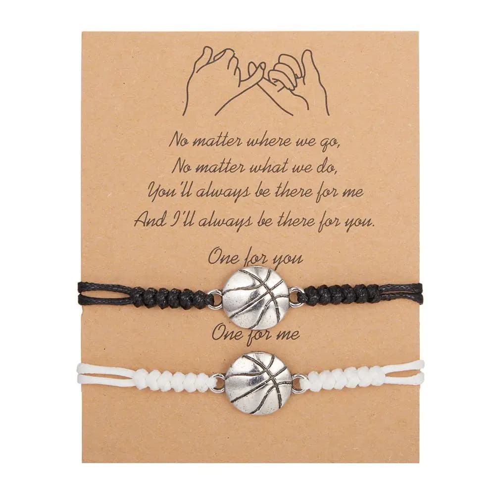 Braccialetto in Corda Intrecciata a Tema Pallavolo e Basket per Ragazzi e Ragazze, Accessorio Gioiello Fatto a Mano Stile Coreano, Cordino da Polso per Coppie