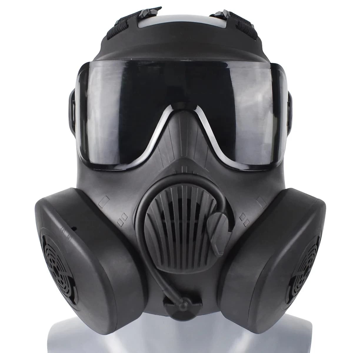 Maschera protettiva per respiratore tattico Maschera antigas a pieno facciale per tiro softair Caccia Equitazione Protezione per cosplay di giochi CS all'aperto