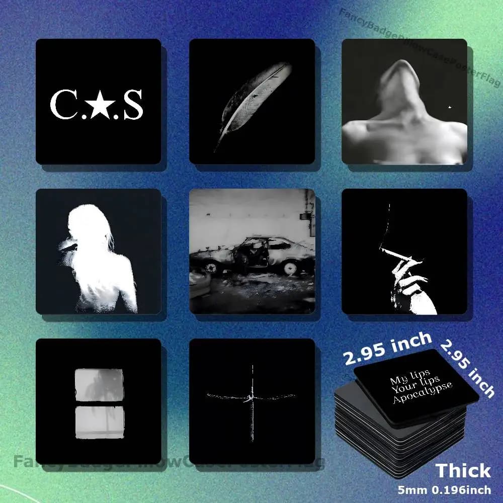 CAS C-Cigarettes After Apocalypse Acrylic Refrigerator Magnets Square Tiles with Magnetic Sheets for Home Decoration
