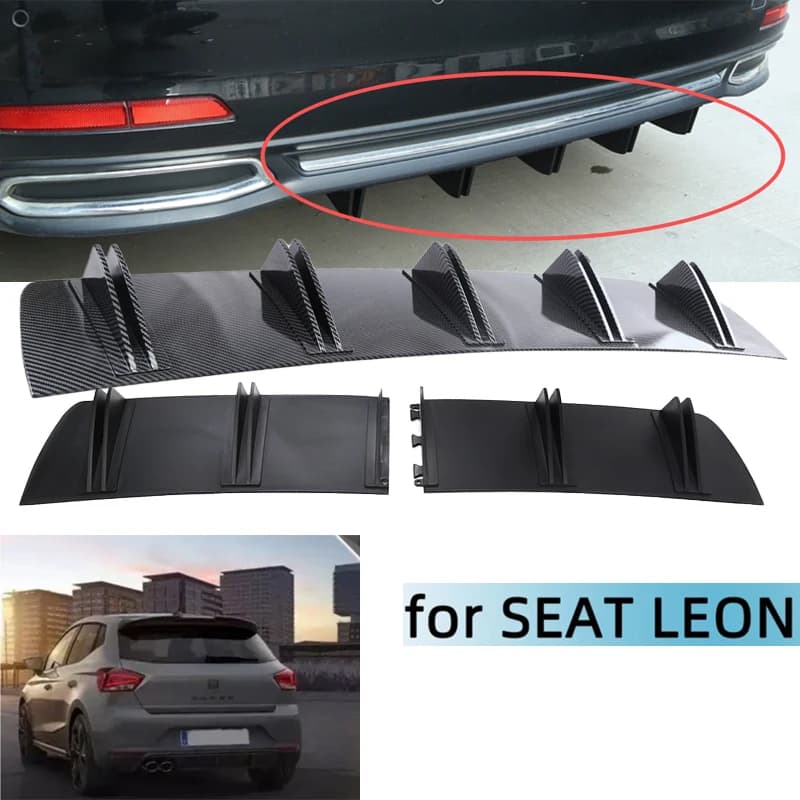Per SEAT LEON Auto Paraurti Posteriore Labbro ABS Doppia Ala Posteriore Shark Telaio Fin Stile Curvo Paraurti Labbro Diffusore Anti-collisione
