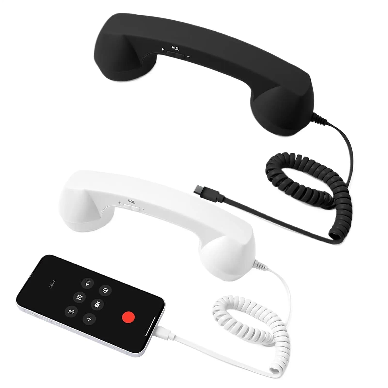 Adattatore per telefono retrò di tipo C Convertitore fisso con microfono Auricolare Classico accessorio per telefono da scrivania da viaggio per casa e ufficio