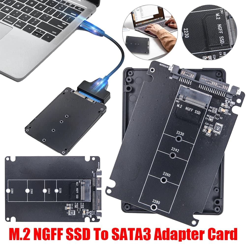 Scheda adattatore SATA3.0 Scheda adattatore M.2 NGFF SSD a SATA3 Convertitore scatola disco rigido esterno Scheda adattatore disco rigido SATA3.0 6Gbps