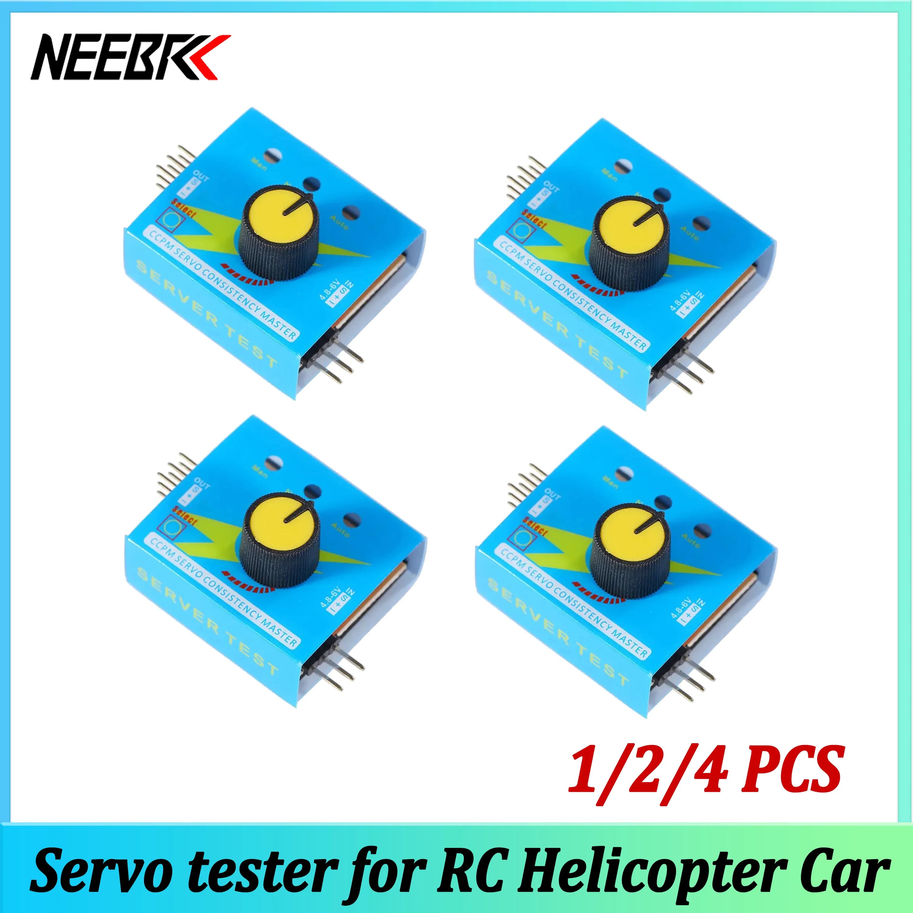 Tester Digitale Servo NEEBRC 1/2/4 Pezzi, Misuratore CCPM, Controllore di Velocità e Consistenza ESC a 3 Canali per Elicotteri e Auto RC