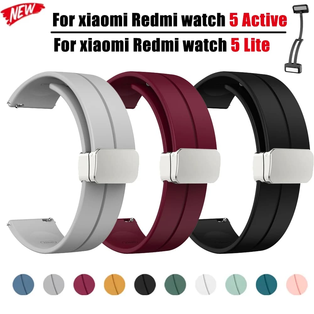 Cinturino magnetico in silicone per Redmi Watch 5 Sostituzione cinturino intelligente traspirante sportivo attivo per accessori Redmi Watch5 Lite