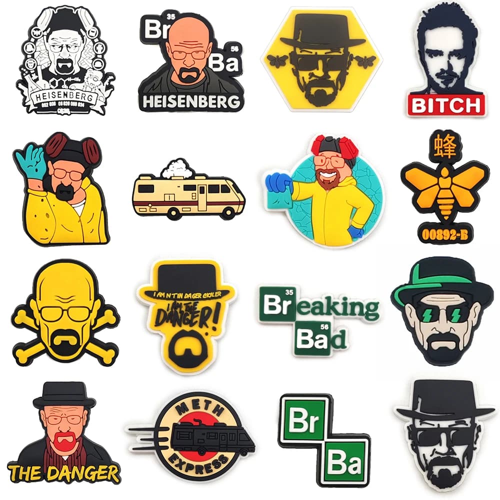 16-19Pcs Classic Hot TV Series Shoe Charms Sandals Decorations Accessories for Bubble Slides Clogs Buckle Unisex Party Gifts