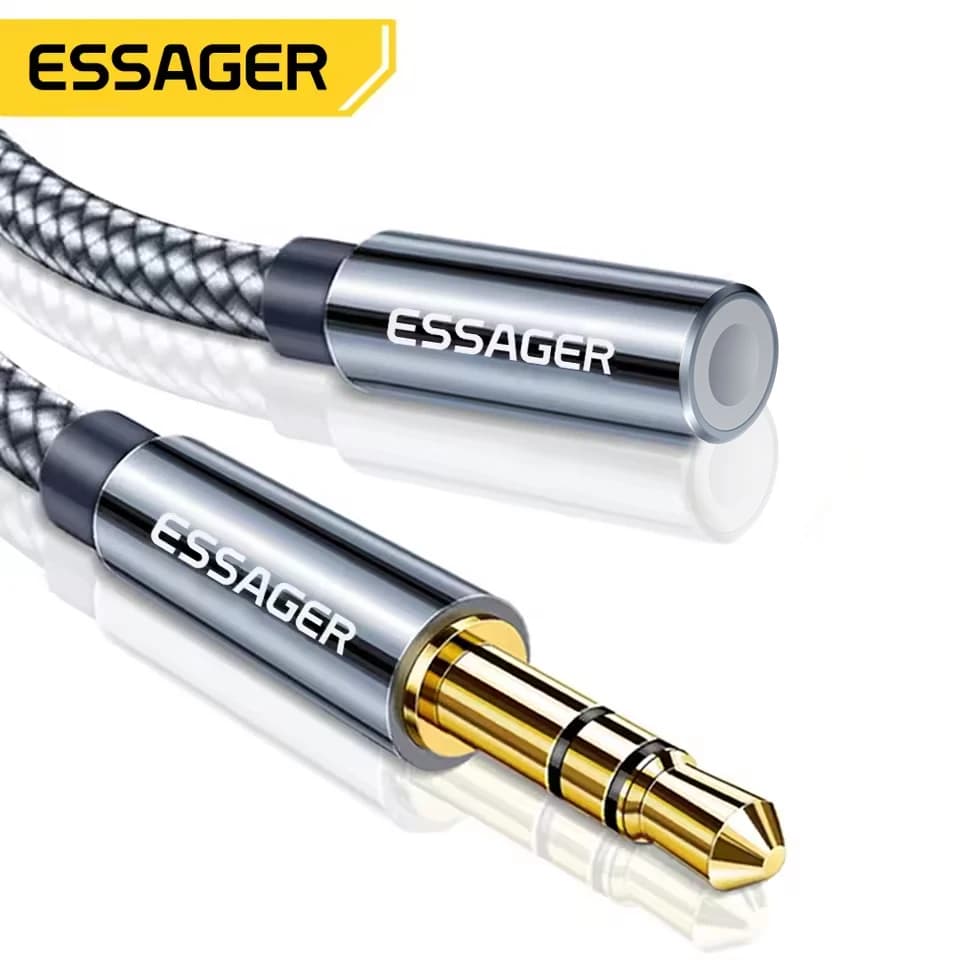 Essager Headphone Extension Cable Jack 3.5 mm Auxiliary Audio Cable Extension Cable for 3.5 mm female splitter speaker for earphone adapter