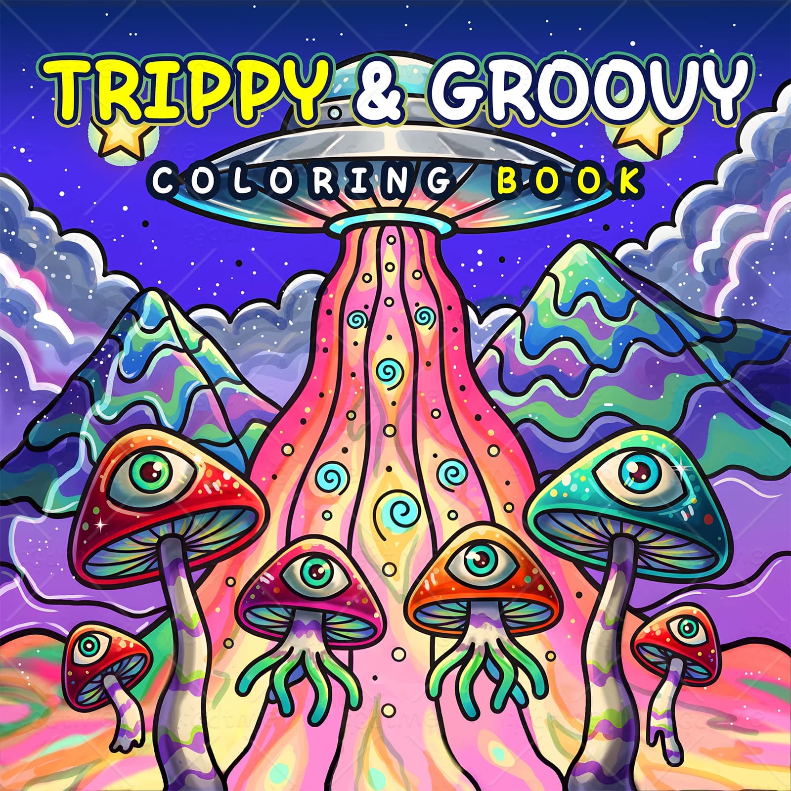 TRIPPY & GROOUY Bold-easy Patterns Coloring Book for Adults Cute Drawing Book Perfect Gift for Party and Birthday